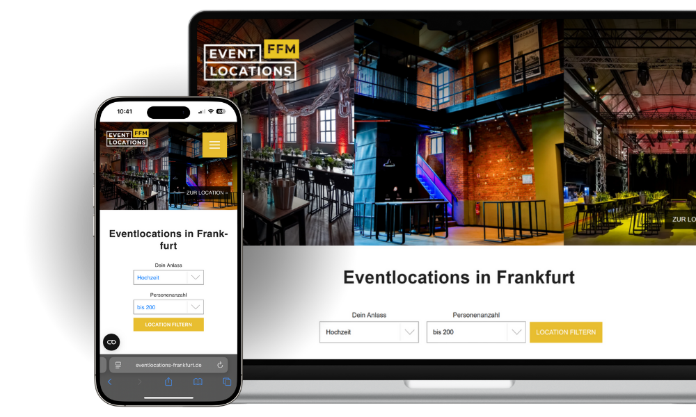Eventlocations auf Laptop und smarthopne